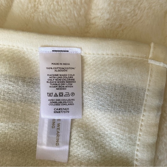 Ann Taylor Cotton Wrap Shawl Neutral Stripes NEW - Picture 7 of 9